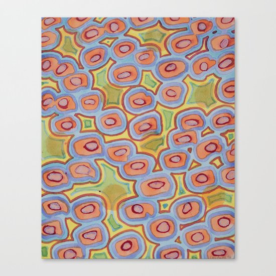 Pastel Colored Circles Pattern Canvas Print