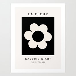 La Fleur | 06 - Retro Floral Print Black And White Flower Art Print