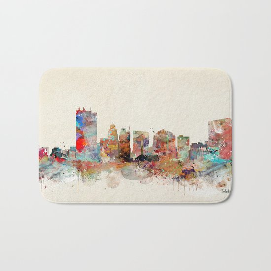 toledo ohio skyline Bath Mat