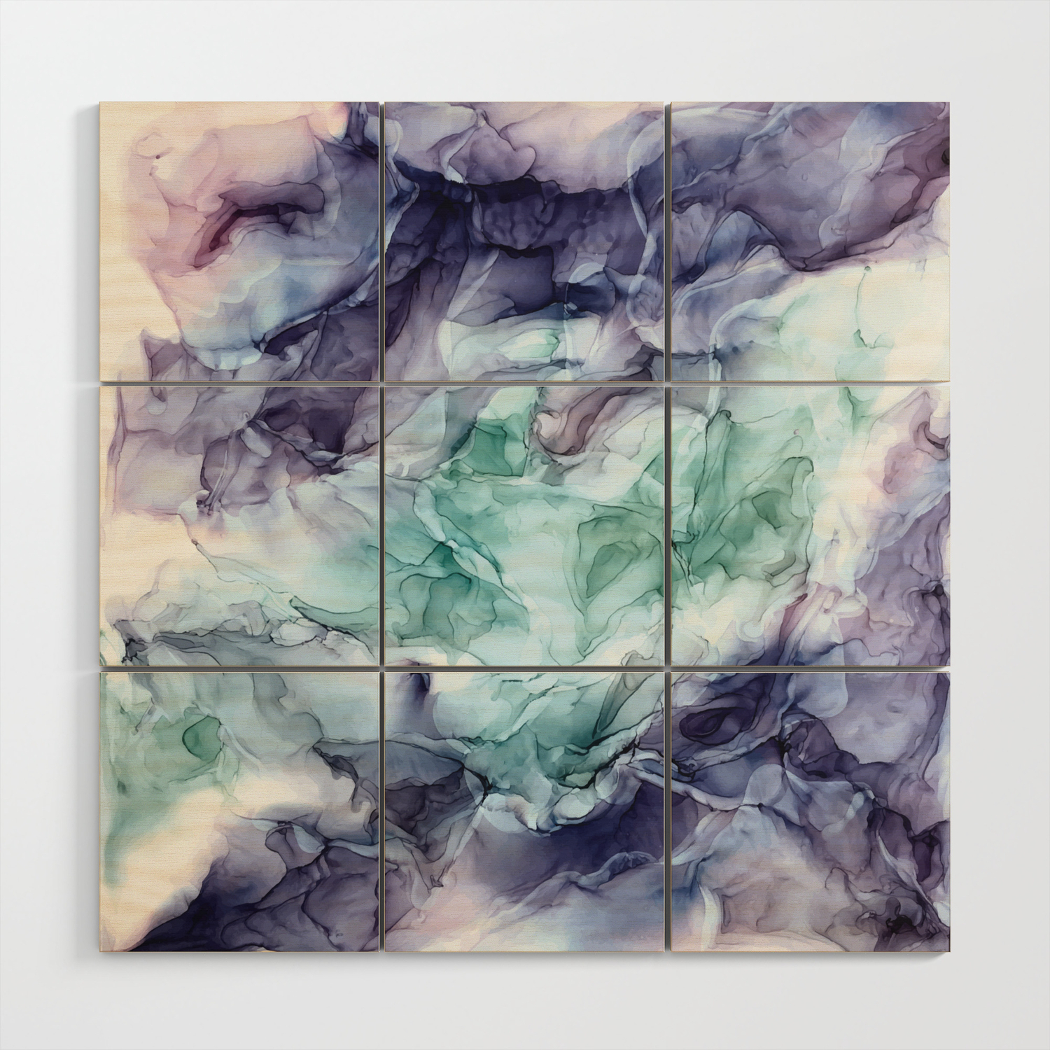 Growth Abstract Botanical Fluid Art Painting Wood Wall Art By