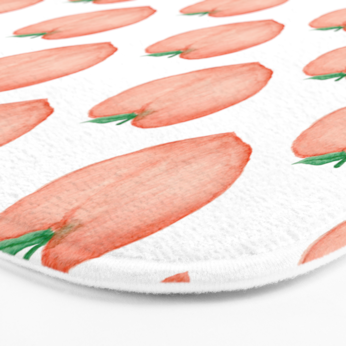 Watercolour Peach Bath Mat By Feebleplatypus Society6