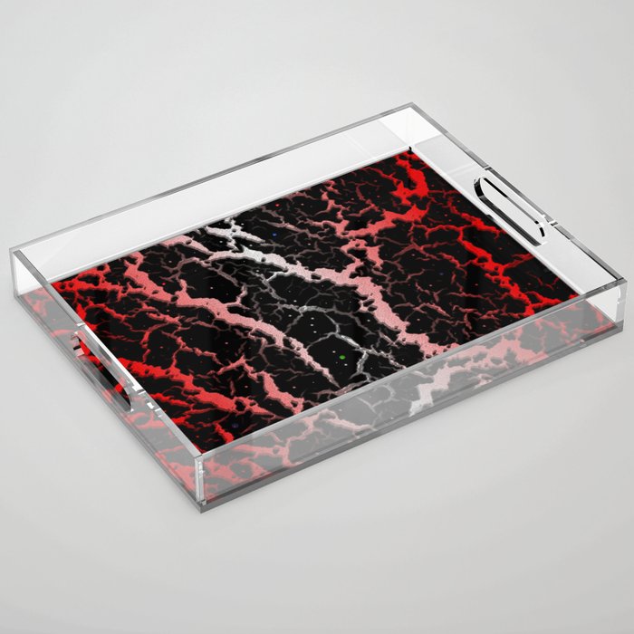 Cracked Space Lava - Red/White Acrylic Tray