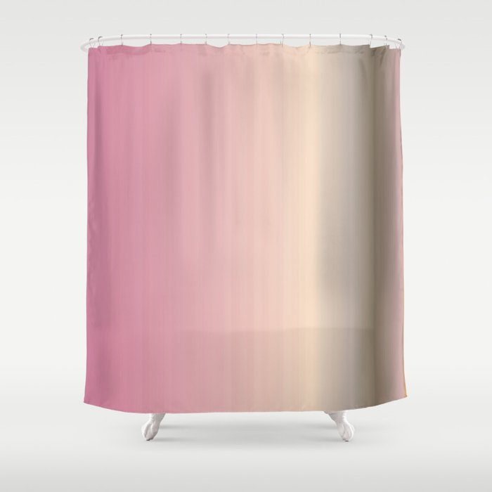 Pink and Cocoa Gradient Stripe Shower Curtain
