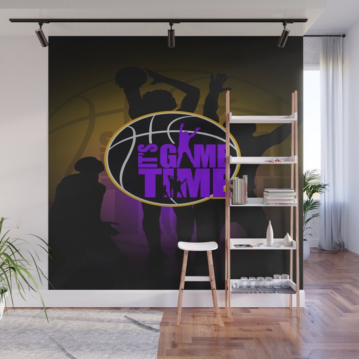 It's Game Time - Purple & Gold Wall Mural