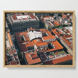 Mexico Photography - Mexican City Seen From Above Serving Tray