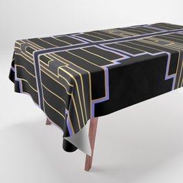 Art Nouveau Stripes Black, Gold, Bronze, Art Deco, Elegant, Vintage, Chic, Belle Epoque Tablecloth
