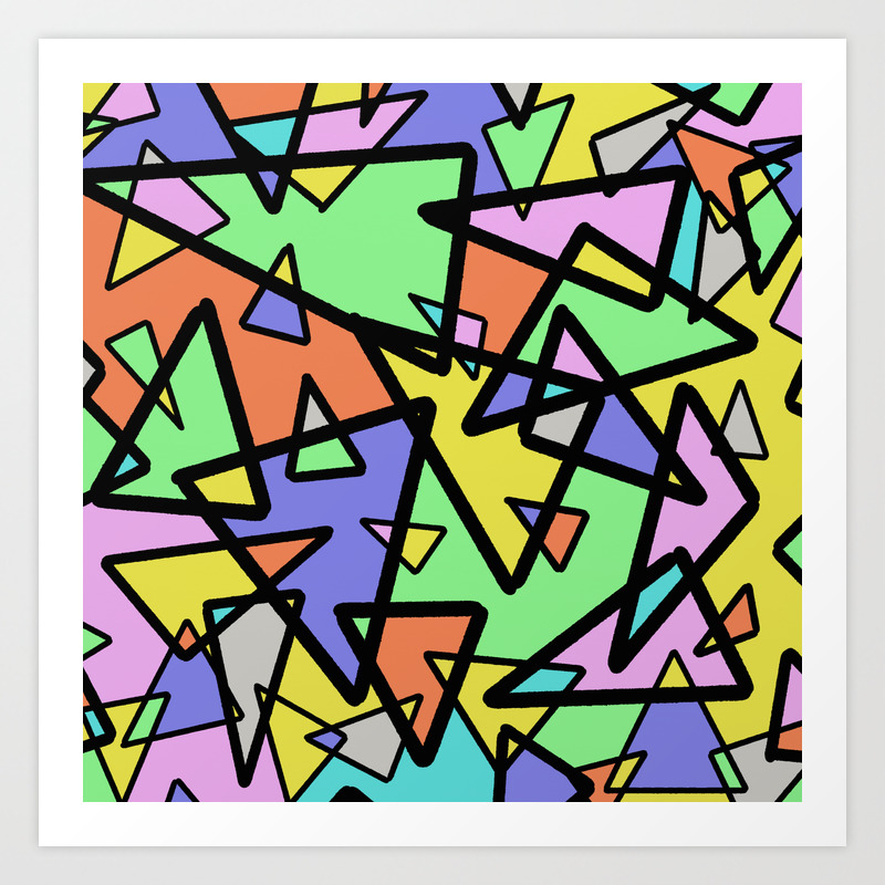 Triangulation Geometric Pastel Coloured Abstract Design Green