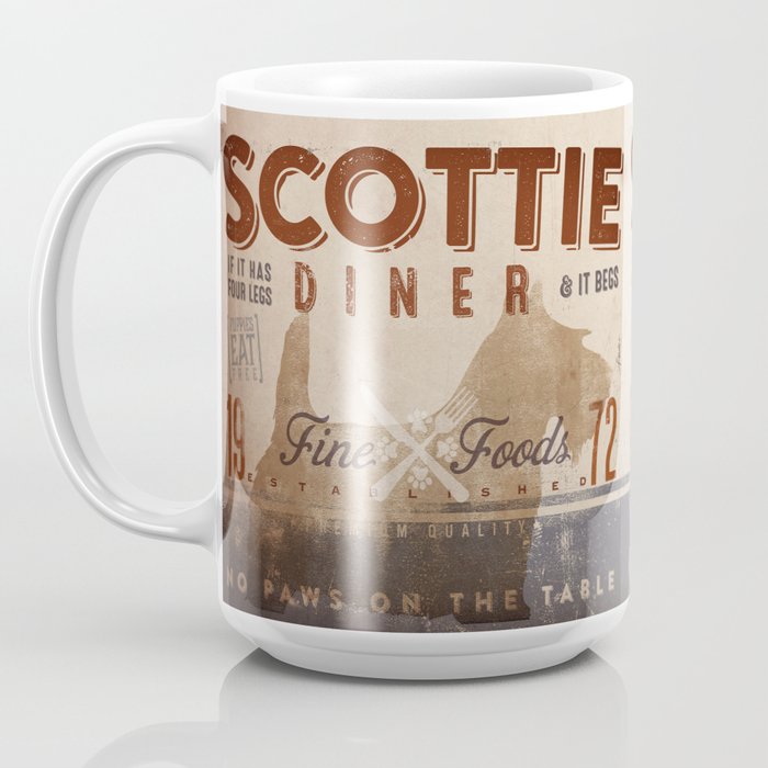 Scottie Diner Vintage Style Graphic Dog Kitchen Artwork By Stephen Scottie Diner Vintage Style Graphic Dog Kitchen Artwork By Stephen Fowler Coffee Mug Geministudio Society6
