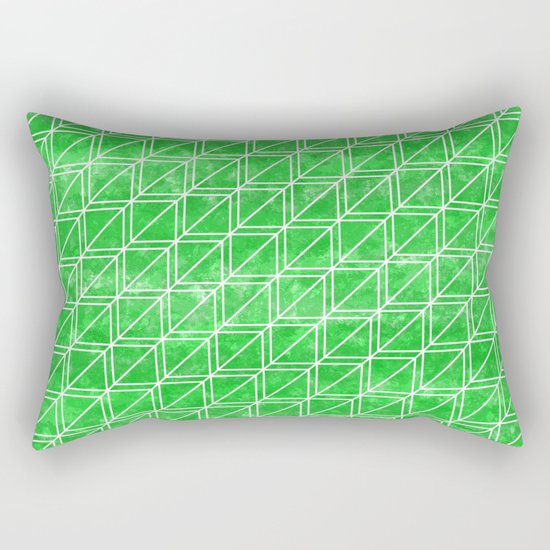 Green Geometric Pattern Rectangular Pillow