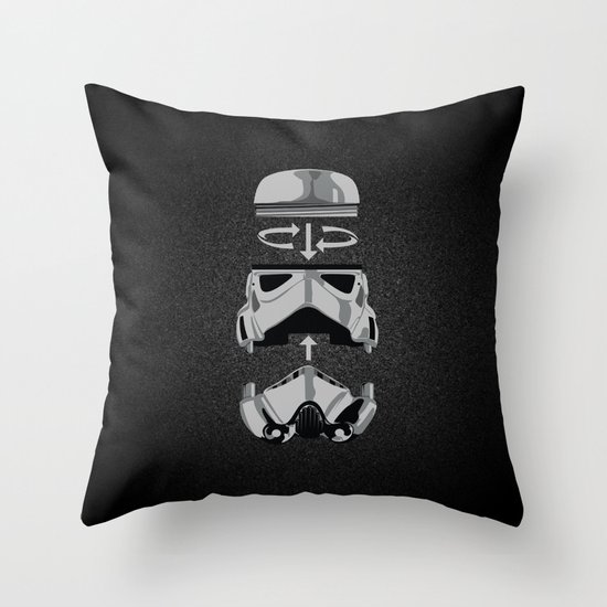 construct-a-trooper. Throw Pillow