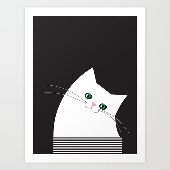 White Cat of Lisa Art Print