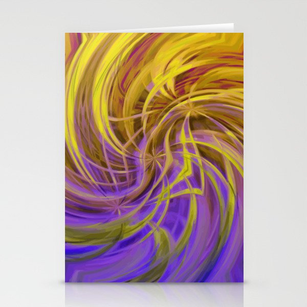 Lemon, Honey and Lavender Tea - gold purple red green brown gradient spiral Stationery Cards