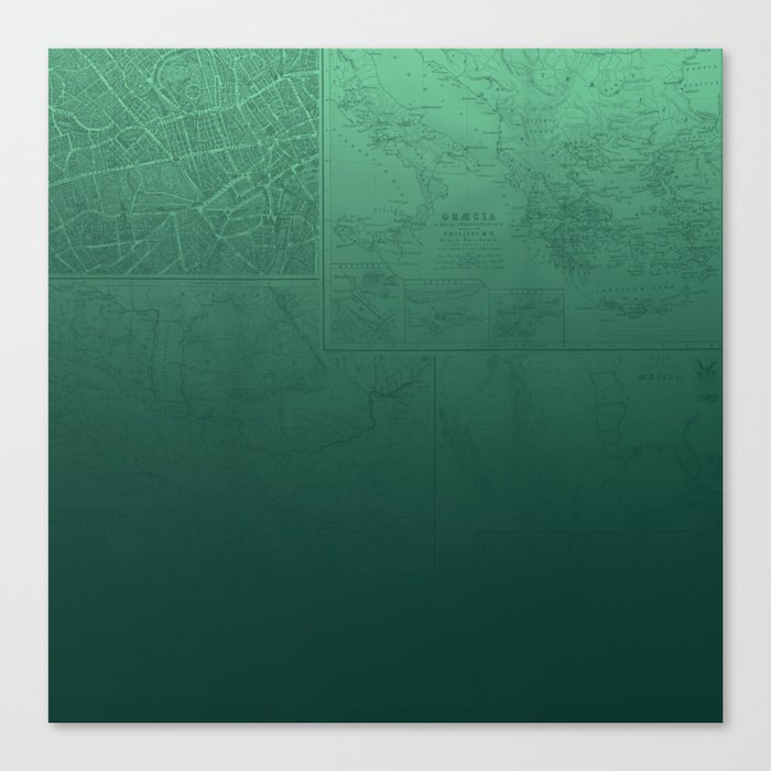 Jade Map Canvas Print