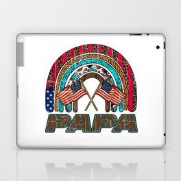 Papa american flags Fathersday 2022 gifts Laptop Skin