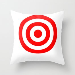 Bullseye Target Red & White Shooting Rings Throw Pillow