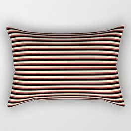 [ Thumbnail: Light Yellow, Brown & Black Colored Lines/Stripes Pattern Rectangular Pillow ]