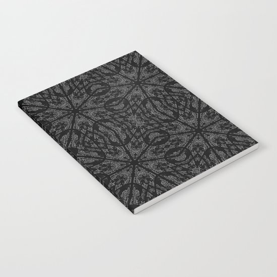 Slate Gray Black Pattern Notebook