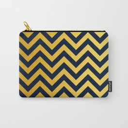 Chevron gold and navy blue color concept pattern Carry-All Pouch