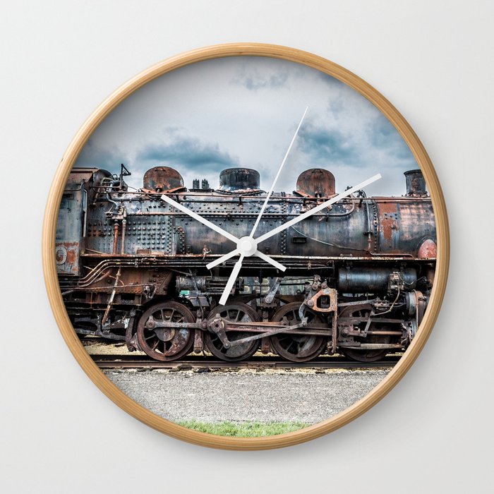 Grand Trunk and Western Railroad Switcher 8380 Rusty Steam Train Wall Clock