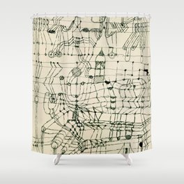 Paul Klee "Drawing Knotted in the Manner of a Net" Shower Curtain