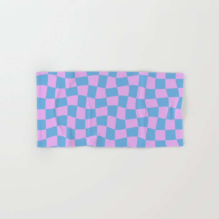 Abstract Check in Purple and Blue Hand & Bath Towel