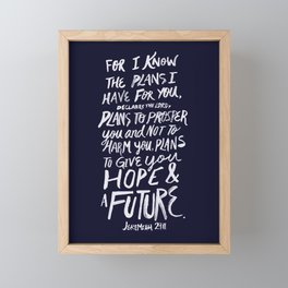 Jeremiah 29: 11 x Navy Framed Mini Art Print