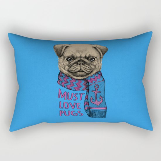 Must Love Pugs Rectangular Pillow