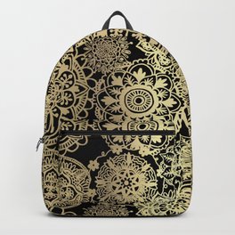 Black and Gold Mandala Pattern Backpack