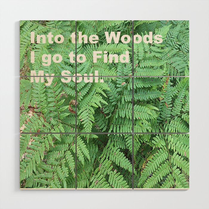 Into the woods I go to find my soul.  Wood Wall Art