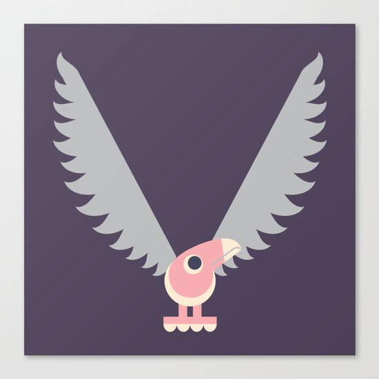 Letter V // Animal Alphabet // Vulture Monogram Canvas Print