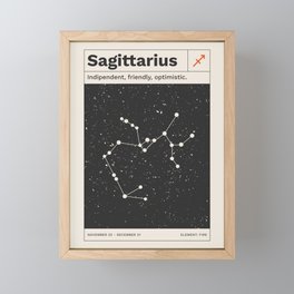 Sagittarius Constellation Retro Minimalist Zodiac Print Framed Mini Art Print