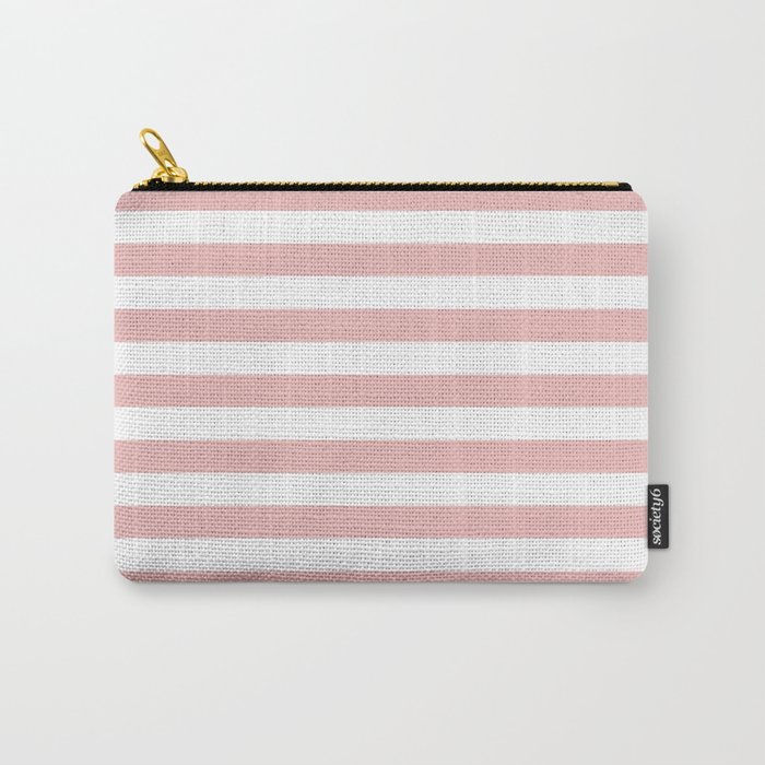 Blush & White Stripes Carry-All Pouch