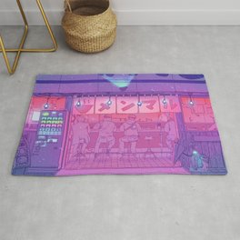 Ramen Shop Rug | Winter, Future, Colorful, Japan, Cozy, Downtown, Curated, Japanese, Lights, Aesthetic 