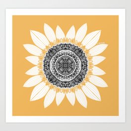 Mandala for Mom - in yellow Art Print