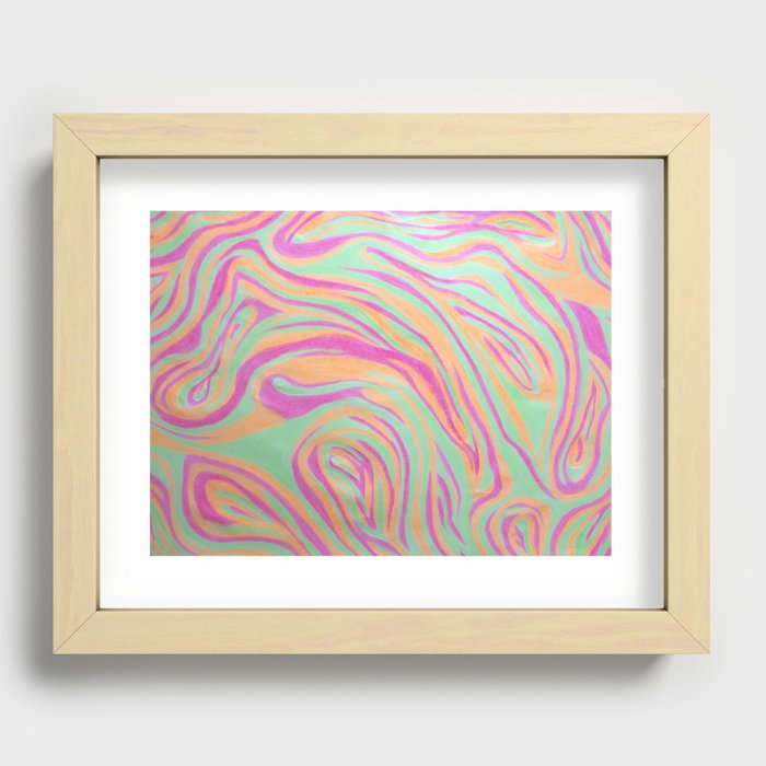 Neon Marble Recessed Framed Print