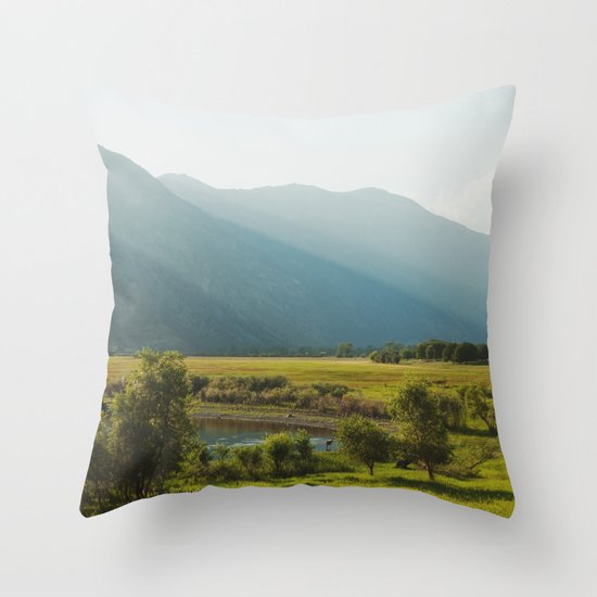 Wading Deer Throw Pillow