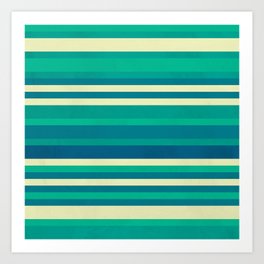 Pattern Stripes Color Sapphire Meadow Art Print
