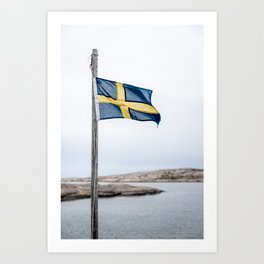 The Flag By The Sea Art Print