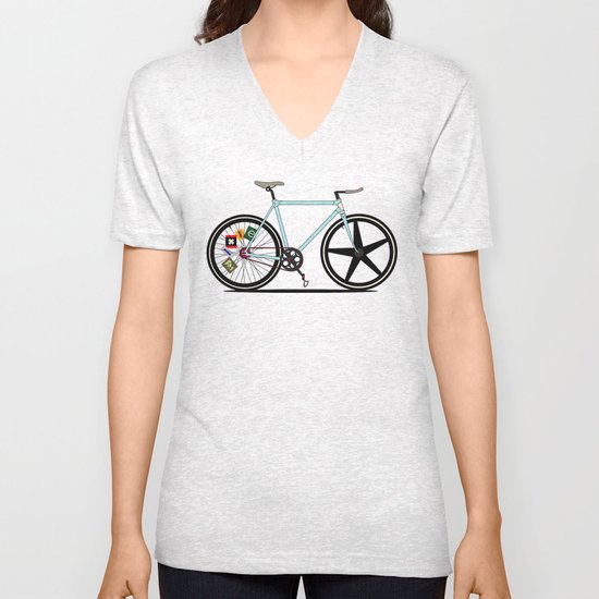 Fixie Bike Unisex V-Neck