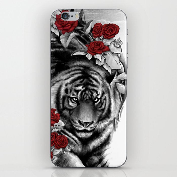 Tiger and Roses iPhone Skin