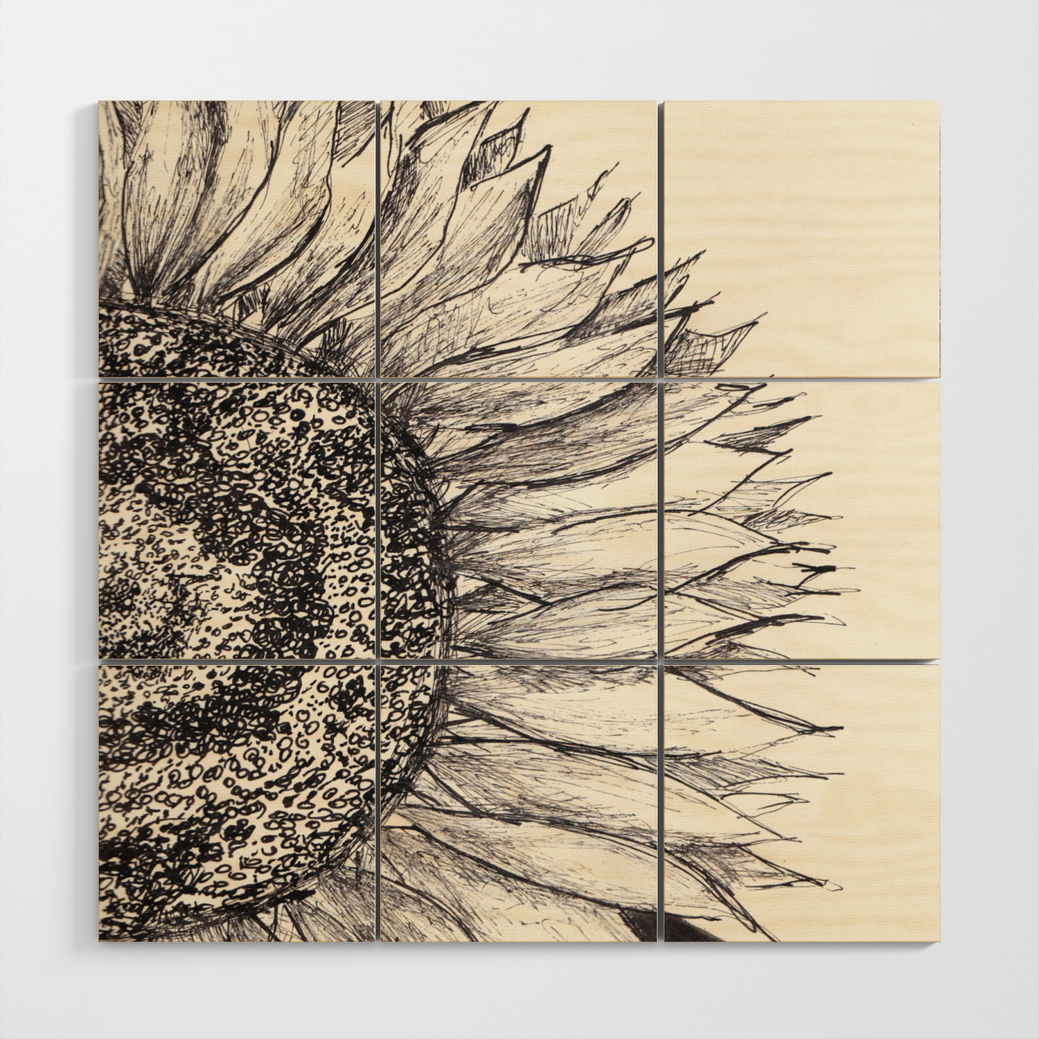 Sunflower Back And White Vintage Monocrom Minimal Art Fine Line
