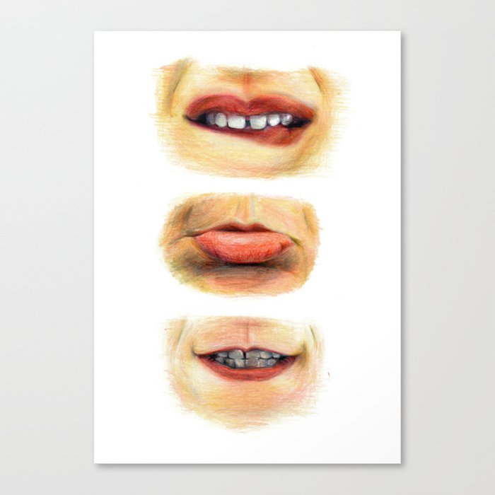 Lips with emotions Canvas Print