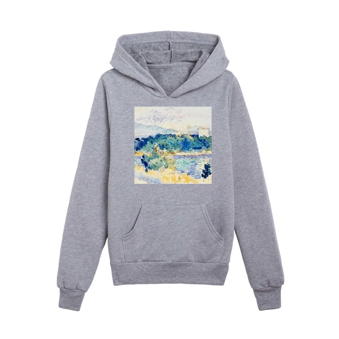 Henri Edmond Cross Mediterranean Landscape with a White House (1900&ndash;1905) painting in high resolution Kids Pullover Hoodie