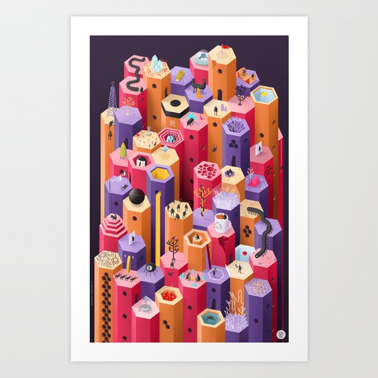 Hexagoland Art Print