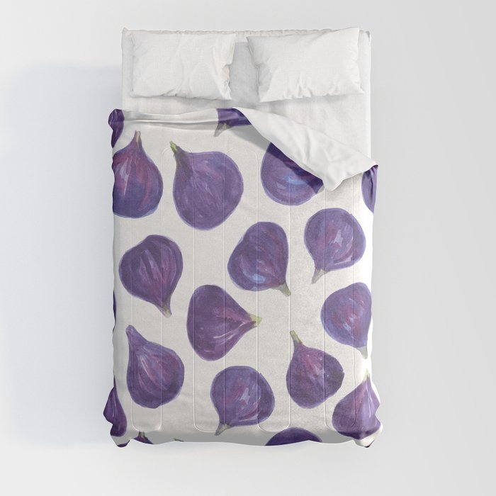 Watercolor figs pattern Comforter
