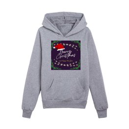 Merry Christmas Purple  Kids Pullover Hoodies