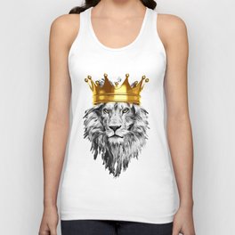 lion with a crown power king Unisex Tank Top