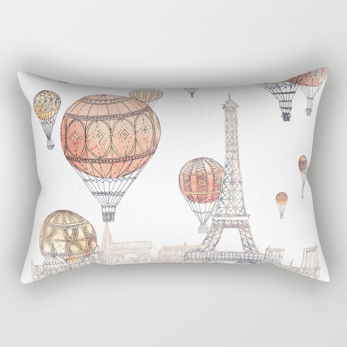 Voyages Over Paris ~ Refresh Rectangular Pillow