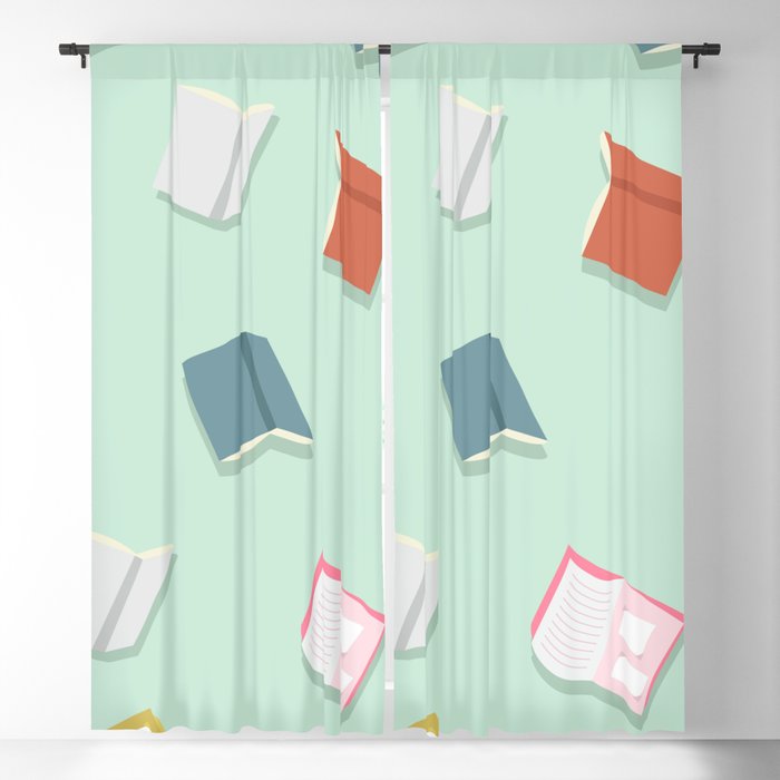Colorful Books Vector Pattern Blackout Curtain