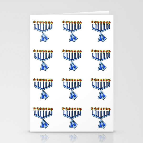 Menorah 7 Hanukkah Jewish Jew Judaism Festival Of Lights Dedication Jerusalem Lampstand Temple מ נו Stationery Cards By Oldking Society6